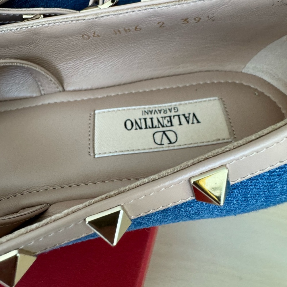 Valentino Garavani Rockstud denim ballerinas - Picture 6 of 8